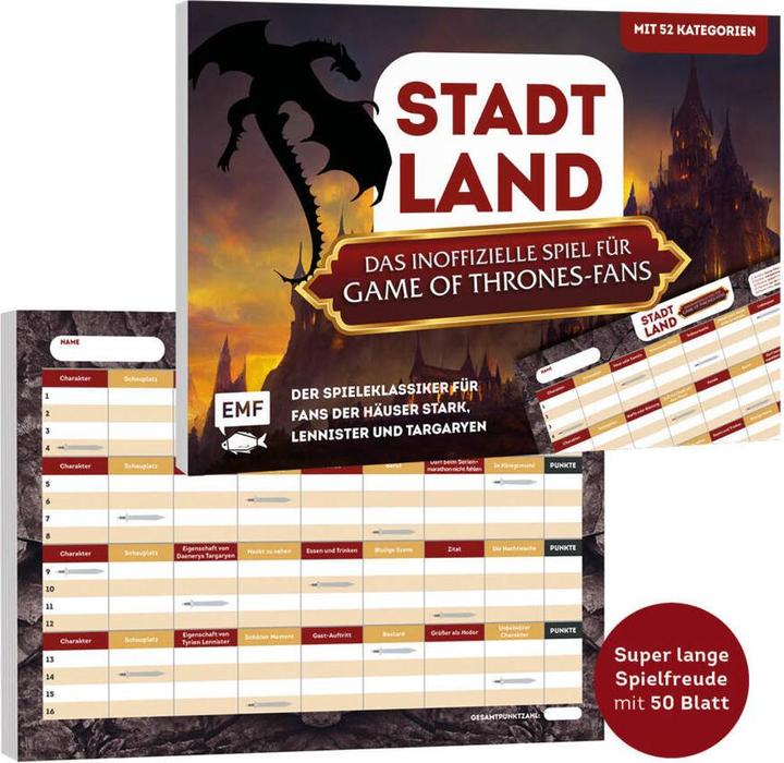 Produktbild Stadt, Land, das inoffizielle Spiel für Game of Thrones-Fans – Der Spieleklassiker für Fans der (Deutsch)