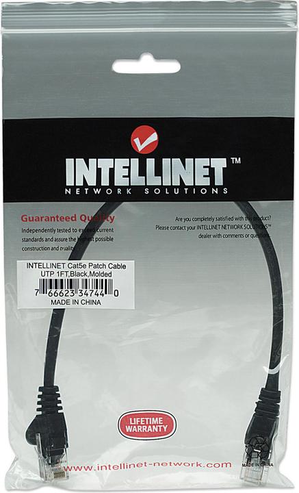 Actual product image Intellinet Patch cable (U/UTP, CAT5e, 0.25 m)