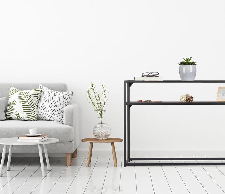 Actual product image Relaxdays Black Glass Console Table (110 x 30 x 70.5 cm)