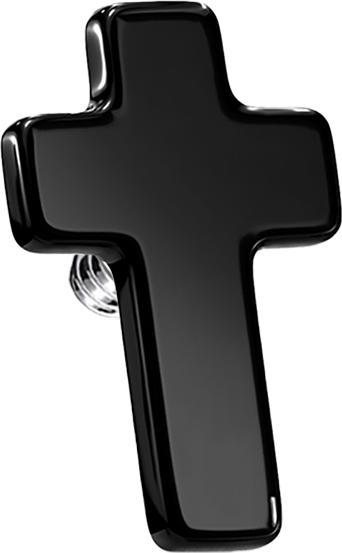 Star Piercing Dermal Anchor Kreuz schwarz (ohne Messing, Chirurgenstahl 316L)