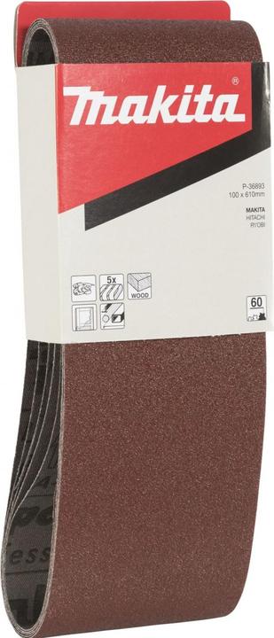 Actual product image Makita P-36893 Sanding belt 100x610 K60 (5 pieces) 9403 9404 (60)