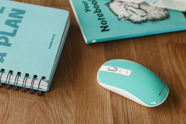 Image du produit Canyon Souris sans fil rechargeable avec boutons silencieux MW-18, aigue-marine (Sans fil)