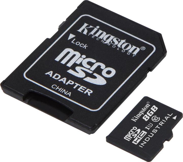 Produktbild Kingston microSD Industrial mit SD-Adapter (8 GB, microSDHC, U1, UHS-I)