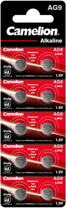Actual product image Velleman LR936/AG9 (10 pcs., AG9/LR45/LR936/394, 50 mAh)