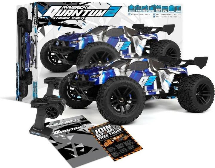 Maverick Quantum2 XT 1:10 Stadium Truck - Bleu (Avec radio, batterie non-incluse) (RTR Prêt à fonctionner)