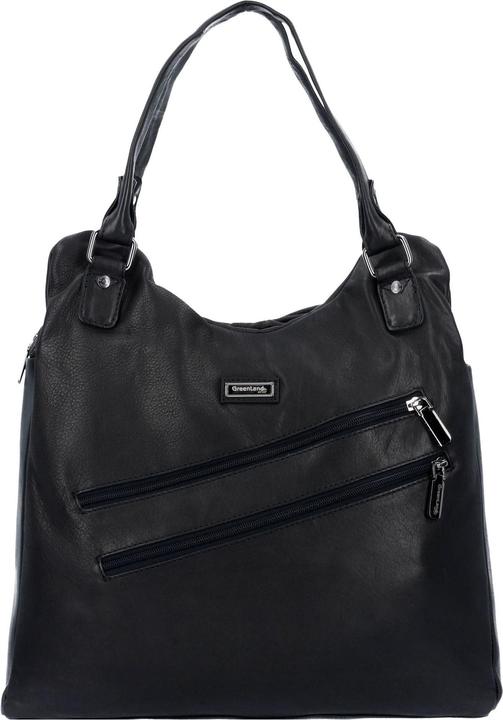 Immagine prodotto Greenland Nature Borsa a tracolla in nappa nera da 38 cm