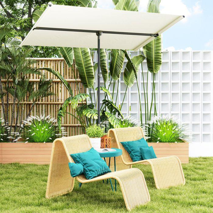 Produktbild Swisshandel24 Sonnenschirm 180 Grad drehbar Höhenverstellbar Alu 150x205cm Beige (2.05 m)