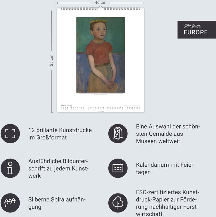 Produktbild Paula Modersohn-Becker Kalender 2026 (46 x 55 cm, Deutsch, Englisch)