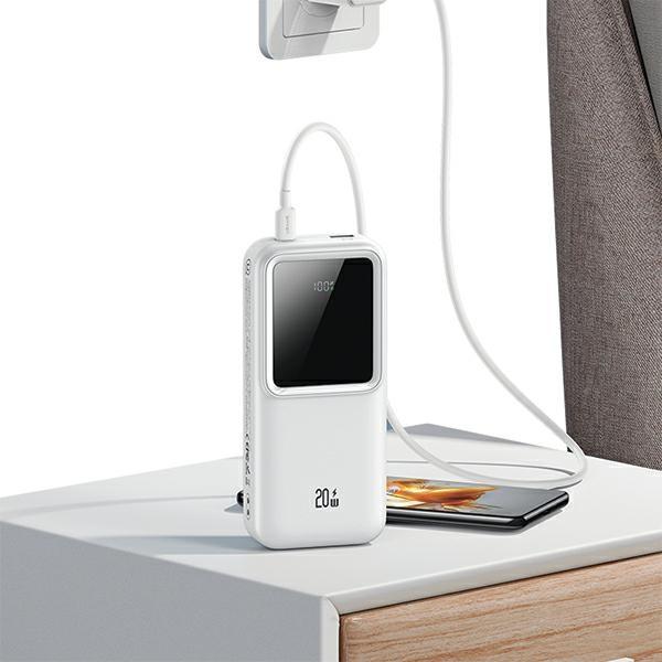Actual product image Usams Powerbank z wbudowanymi kablami USB-C+Lightning 30000 mAh 20W PD+Qc 3.0 Fast Charge X-chel Ser (30000 mAh, 20 W, 111 Wh)