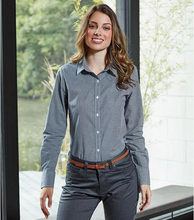 Produktbild Premier Mikro Karo Langarm Bluse (3XL)