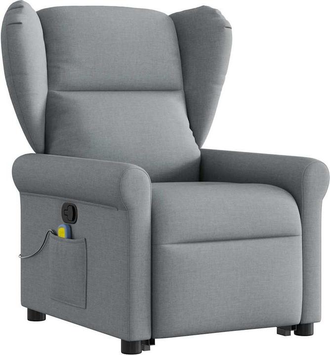 VidaXL Massagesessel mit Aufstehhilfe Hellgrau Stoff
