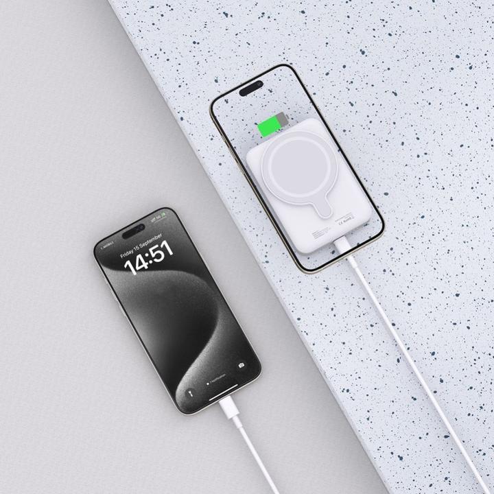 Immagine prodotto Tech-Protect LifeMag PB11 Powerbank con porta USB-C MagSafe 10000mAh 15W - bianco + cavo USB-C (10000 mAh, 15 W)