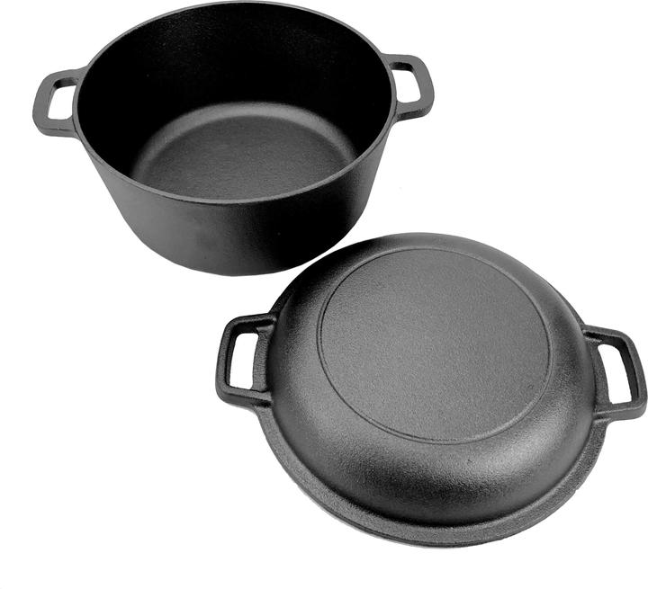 Immagine prodotto All'Grill Pentola e padella in ghisa 2in1 con 2 manici Ø 23 cm (23 cm, Ghisa)