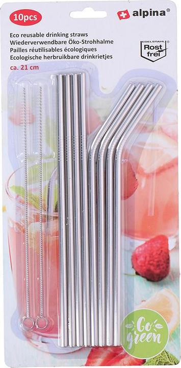 Produktbild alpina Edelstahl Strohhalme 10tlg. (8 x)