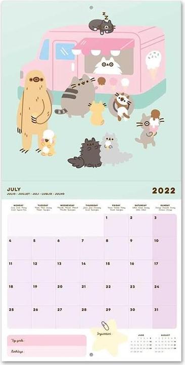 Actual product image Pusheen Wall Calendar 2022 from the Foodie Collection 30 x 30 cm (30 x 30 cm, German)