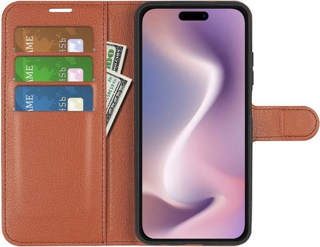 Actual product image MU Classic Litchi Leather Bookcover Series (Apple iPhone 16 Plus)