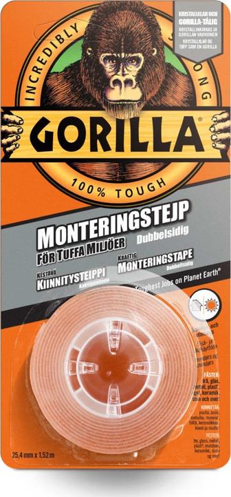 Produktbild Gorilla Doppelklebeband 25,4 mm x 152 cm (1.52 m)