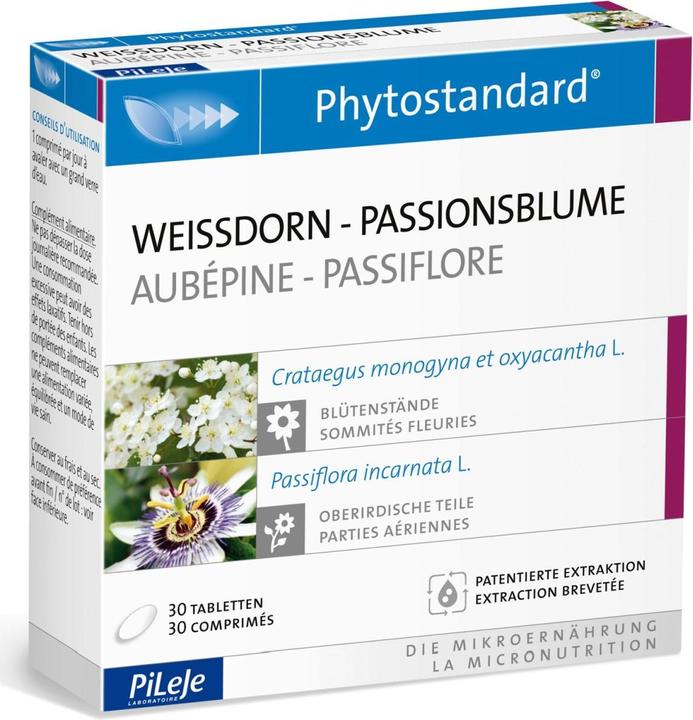Valeurs nutritives et ingrédients Phytostandarts Aubépine - Fleur de la passion en comprimé (30 pièce(s), Cachets, 35 g)
