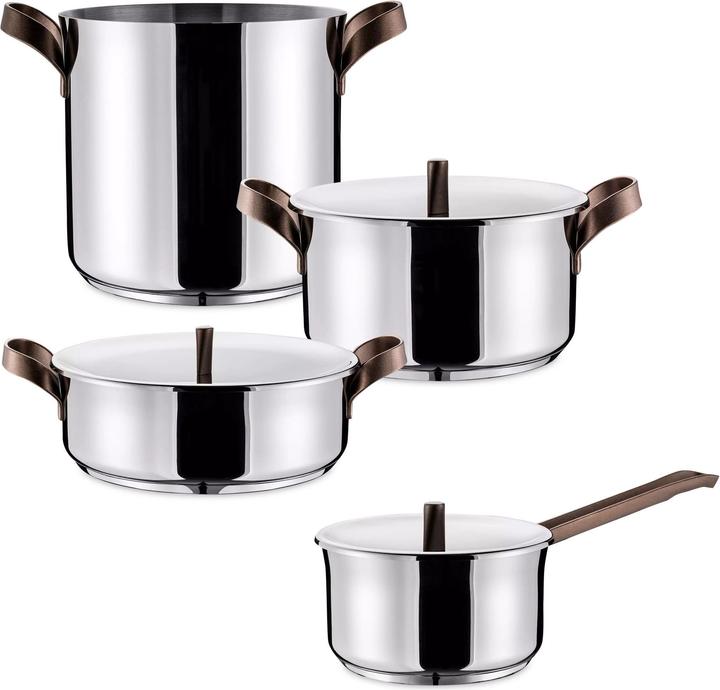 Produktbild Alessi Topf-Set 7-tlg. EDO (24 cm, Pfannenset + Topfset, Edelstahl)