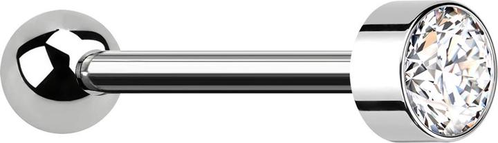 Actual product image Star Piercing Micro Barbell Innengewinde silber mit Kugel silber Zylinder hoch silber mit Kristall silber (without brass, Titanium G23)
