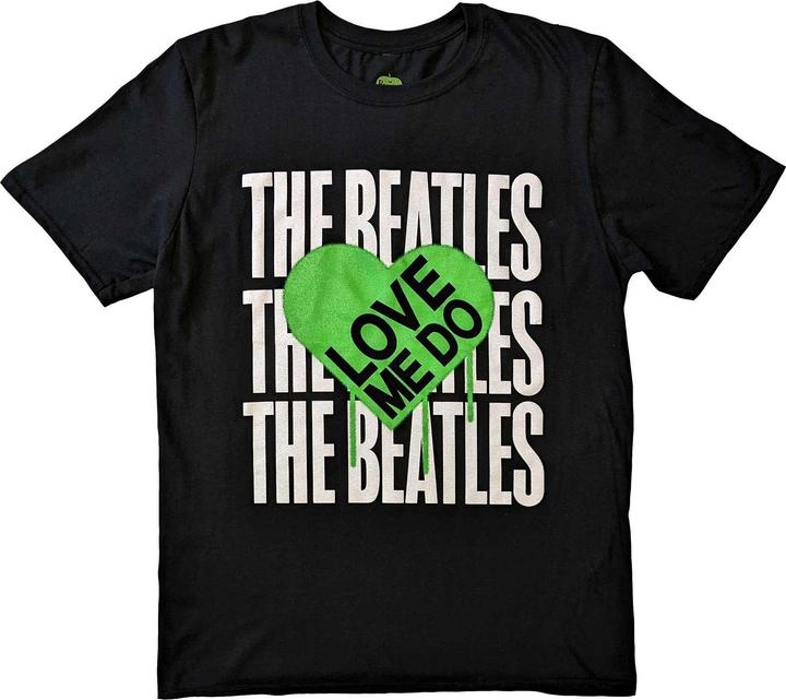 Produktbild The Beatles Adult Love Me Do Graffiti Heart TShirt (L)