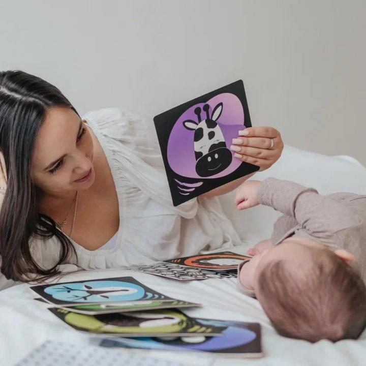 Image du produit DoerKids Miroir de sol Tummy Time + fiches d'apprentissage pour bébé (Allemand, Français, Italien, Anglais)