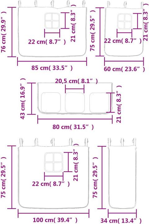 Image du produit VidaXL Lit superposé pour enfant avec rideaux Rose (90 x 190 cm)