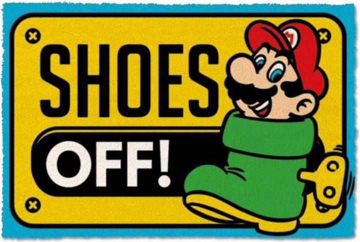 Actual product image Pyramid Super Mario Doormat Shoes Off (60 cm x 60 cm)