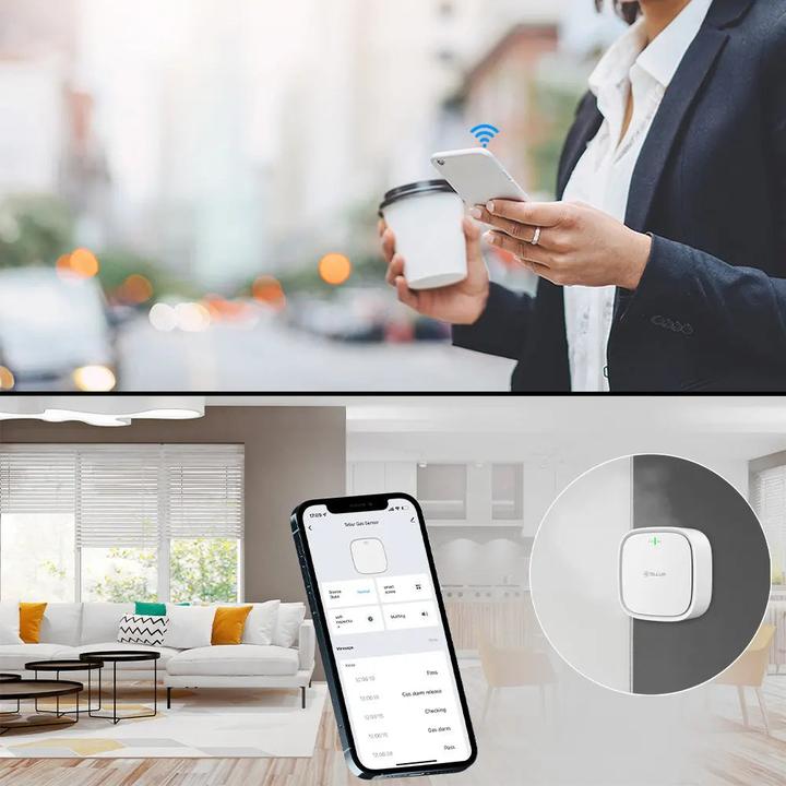 Produktbild Tellur Intelligenter WiFi-Gassensor DC12V 1A baltas