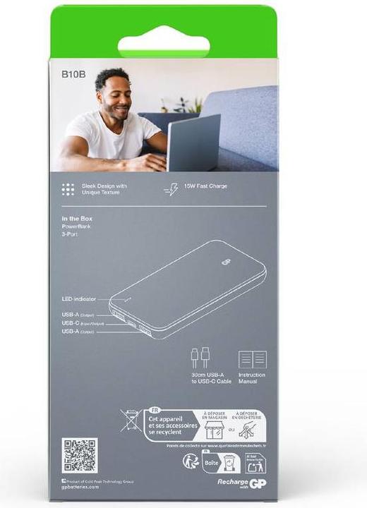 Actual product image GP Batteries GP PowerBank B+ Serie 10000 mAh blau (10000 mAh, 15 W)
