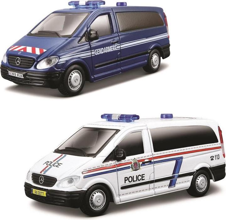 Produktbild Bburago Mercedes Vito Police, verschiedene Typen 1:50 (275913)