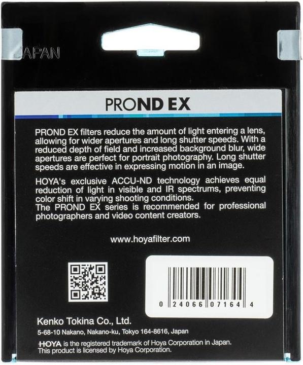 Produktbild Hoya PRO ND EX 1000 Filter (55 mm, ND- / Graufilter, 55 mm)