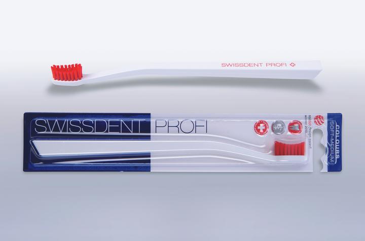 Actual product image Swissdent Colours toothbrush white/red soft-medium (Medium, 1 x)