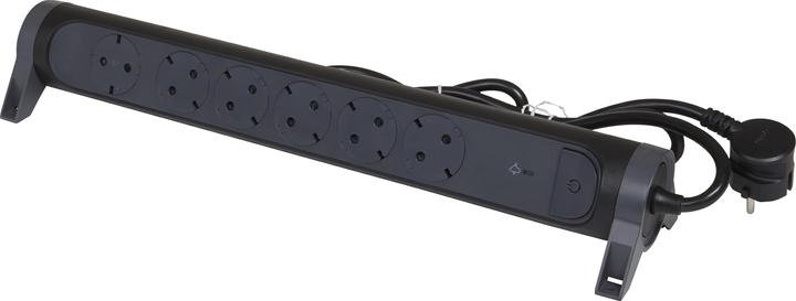 Actual product image Legrand Rotating power strip 6x socket, SPD, 1.5m cable Black 694513 (6 x, CEE7, 1.50 m)