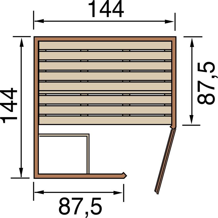 Produktbild Weka Holzbau Massivholz-Elementsauna 38 mm LAUKKALA 1 GT inkl. Saunaleuchten-Set (Ohne Ofen)