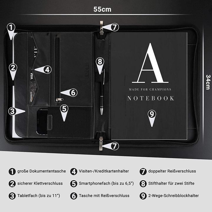 Produktbild Azoris Premium Schreibmappe (A4, 1 x)