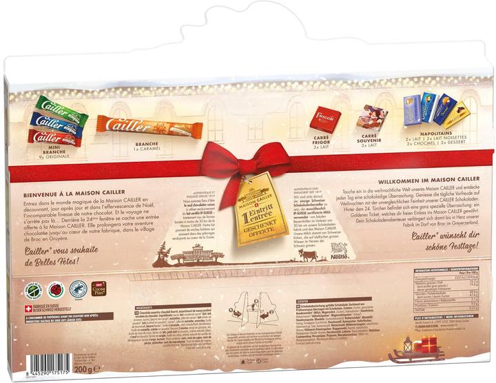 Nutritional values and ingredients Cailler Advent calendar chocolate 200 g (200 g)