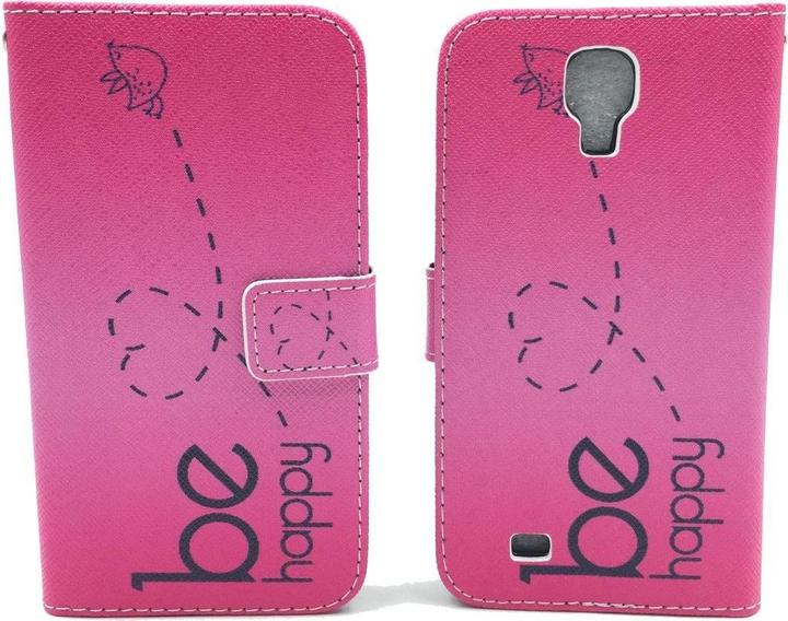 Produktbild König Design Schutz Hülle für Samsung Galaxy S4 Be Happy Pink Tasche Cover + 1 Panzer Schutz Glas Neu (Samsung Galaxy S4)