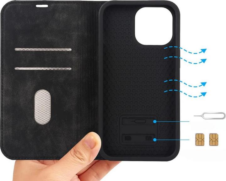 Image du produit Cover-Discount iPhone 15 - Étui à clapet MagSafe RFID noir (Apple iPhone 15)