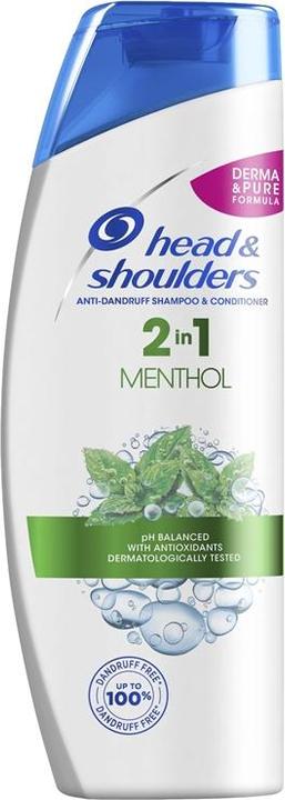 Actual product image Head & Shoulders Menthol Fresh Anti-Dandruff Shampoo - Dandruff shampoo 2 in 1 (L) (360 ml, Liquid shampoo)
