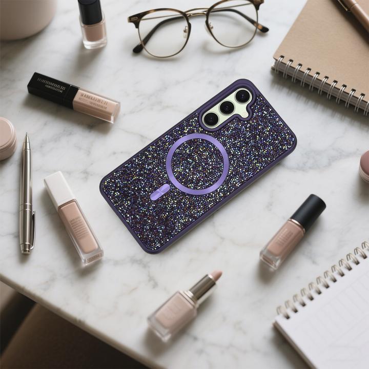 Produktbild Cadorabo Samsung Galaxy S24 FE Hülle kompatibel mit MagSafe Glitzer Case (Samsung Galaxy S24 FE)