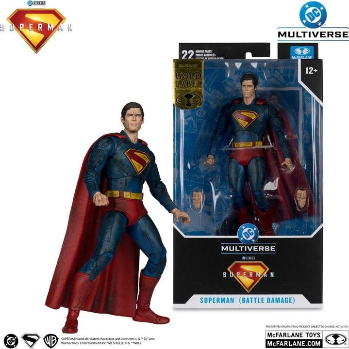 Produktbild McFarlane Superman (2025) DC Multiverse Actionfigur Superman (Battle Damaged) (Gold Label) 18 cm