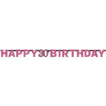 Image du produit Amscan Guirlande Happy Birthday Rose "30 ans
