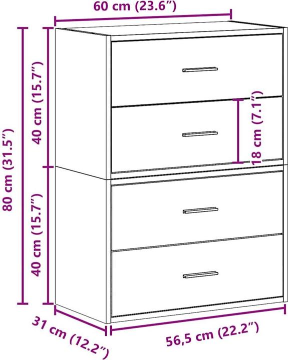Actual product image VidaXL Lynne (60 x 31 x 40 cm)
