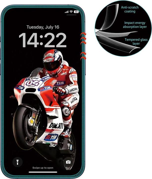 Produktbild Anank - 3D Anti-crack Screen Protector - iPhone 15 Pro Max - Black (1 Stück, Apple iPhone 15 Pro Max)