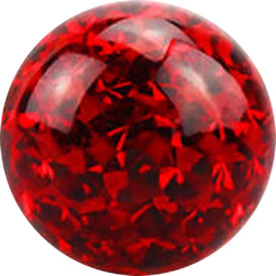 Immagine prodotto Star Piercing Micro sfera di cristallo con rivestimento protettivo epossidico rosso (senza ottone, Acciaio chirurgico 316L)