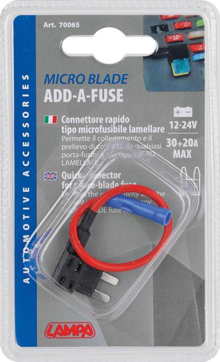 Immagine prodotto Lampa Collettore di corrente per fusibile a micropale, 12/24V