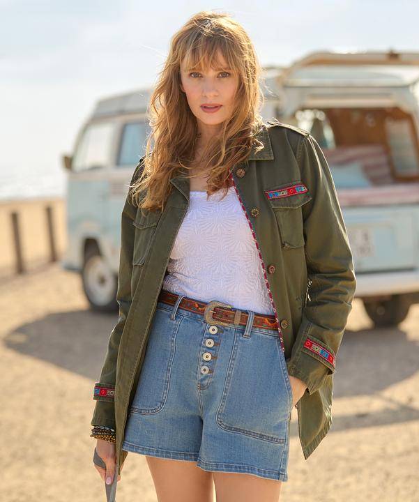 Actual product image Joe Browns Embroidered Oversized Khaki Jacket (42)