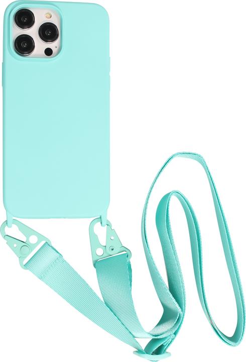 Image du produit PhoneLook Coque Silicone mat avec lanière et mousqueton en fer clair (Apple iPhone 14 Pro Max)