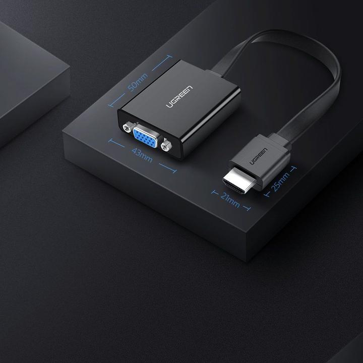 Produktbild Ugreen HDMI auf VGA Adapter Konverter mit Audio Support 1080P (HDMI, 16 cm)